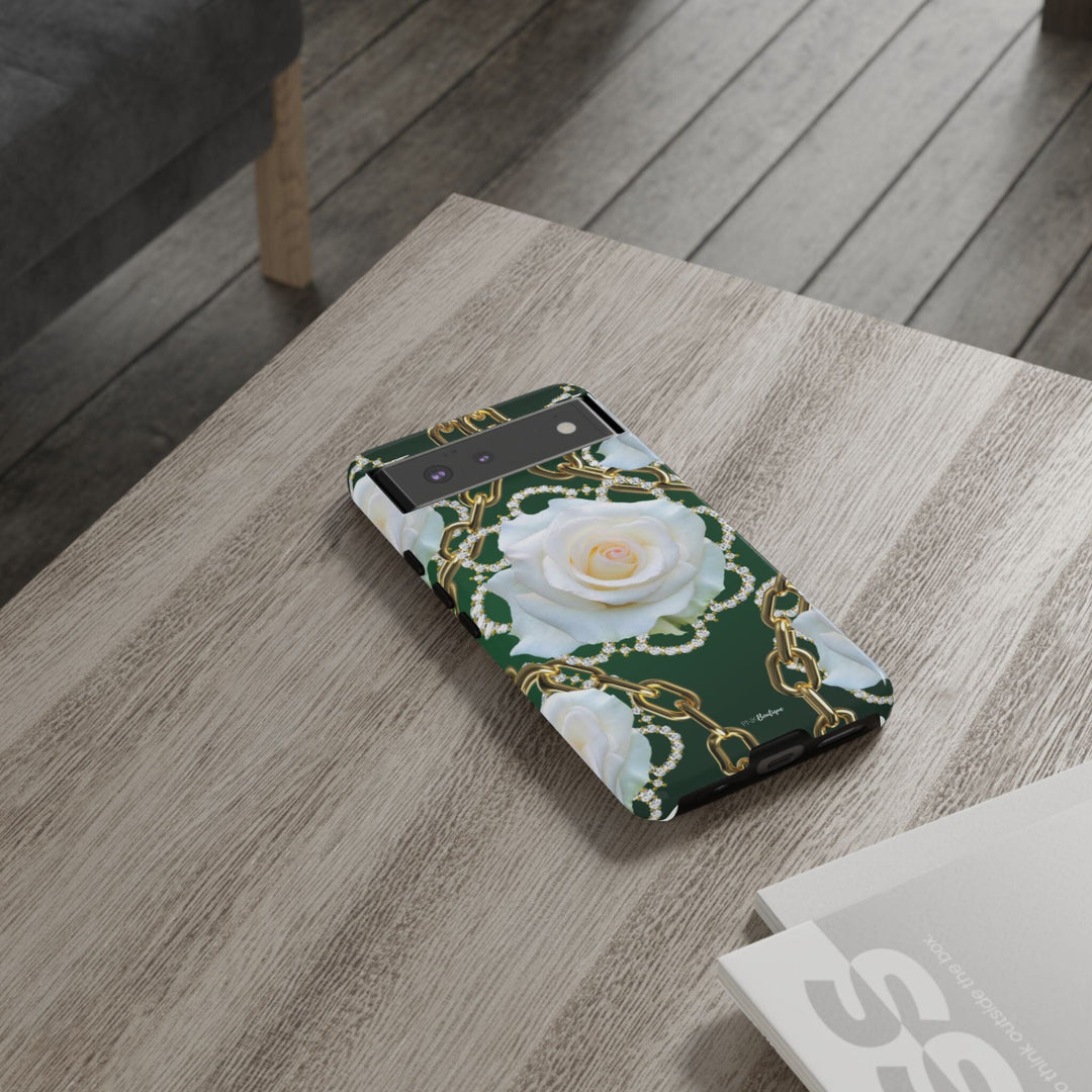 Green and White Links Phone Cases