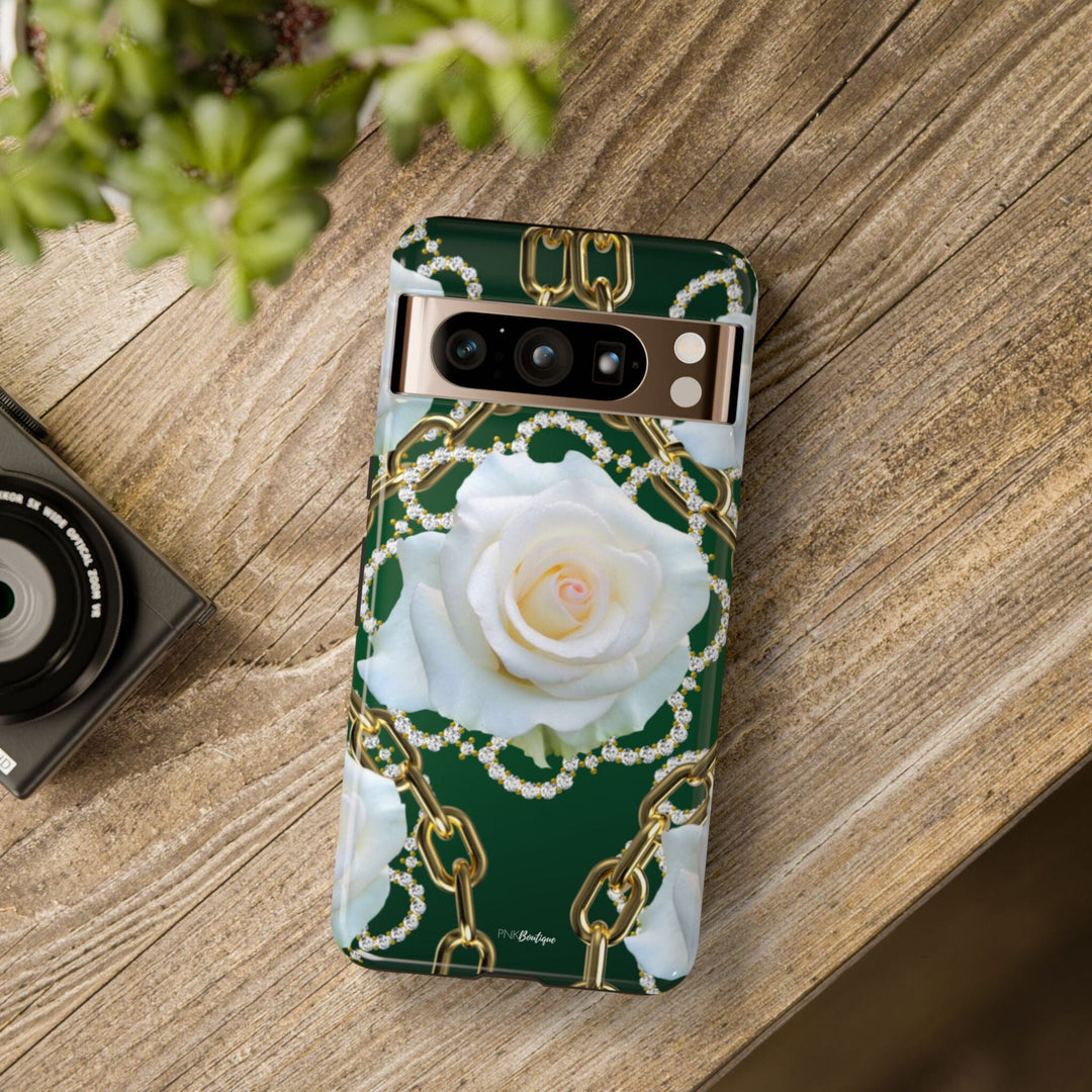 Green and White Links Phone Cases