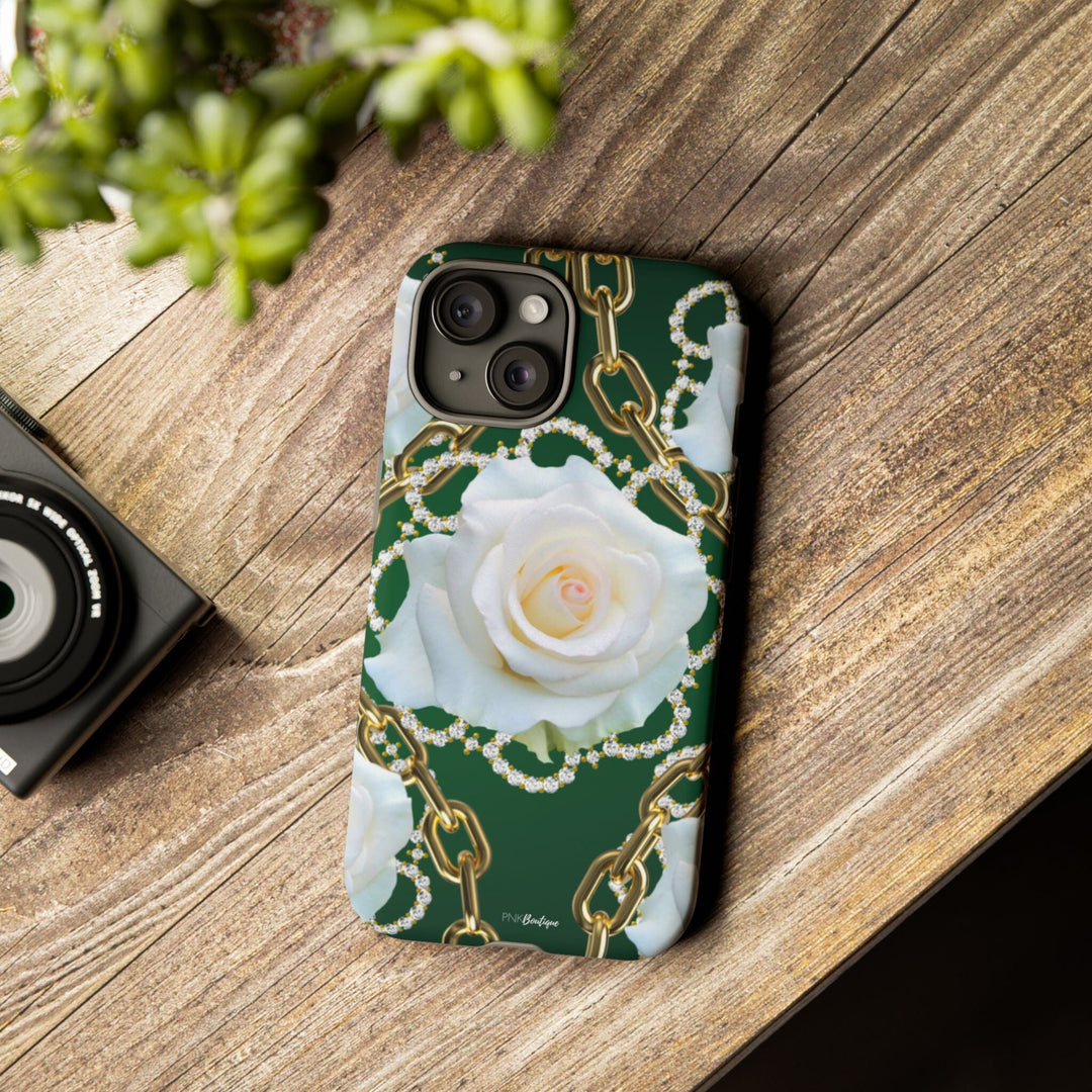 Green and White Links Phone Cases