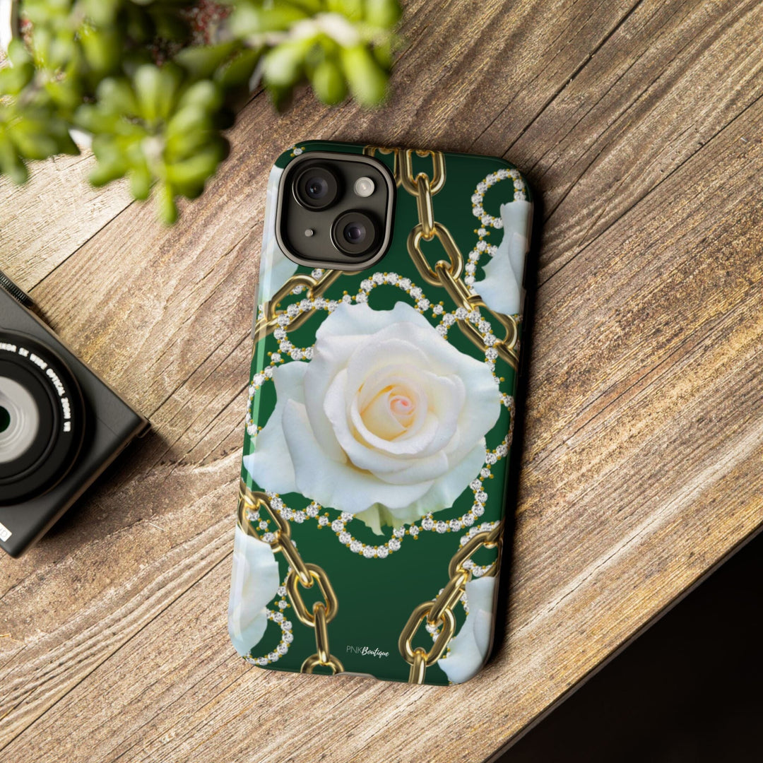 Green and White Links Phone Cases