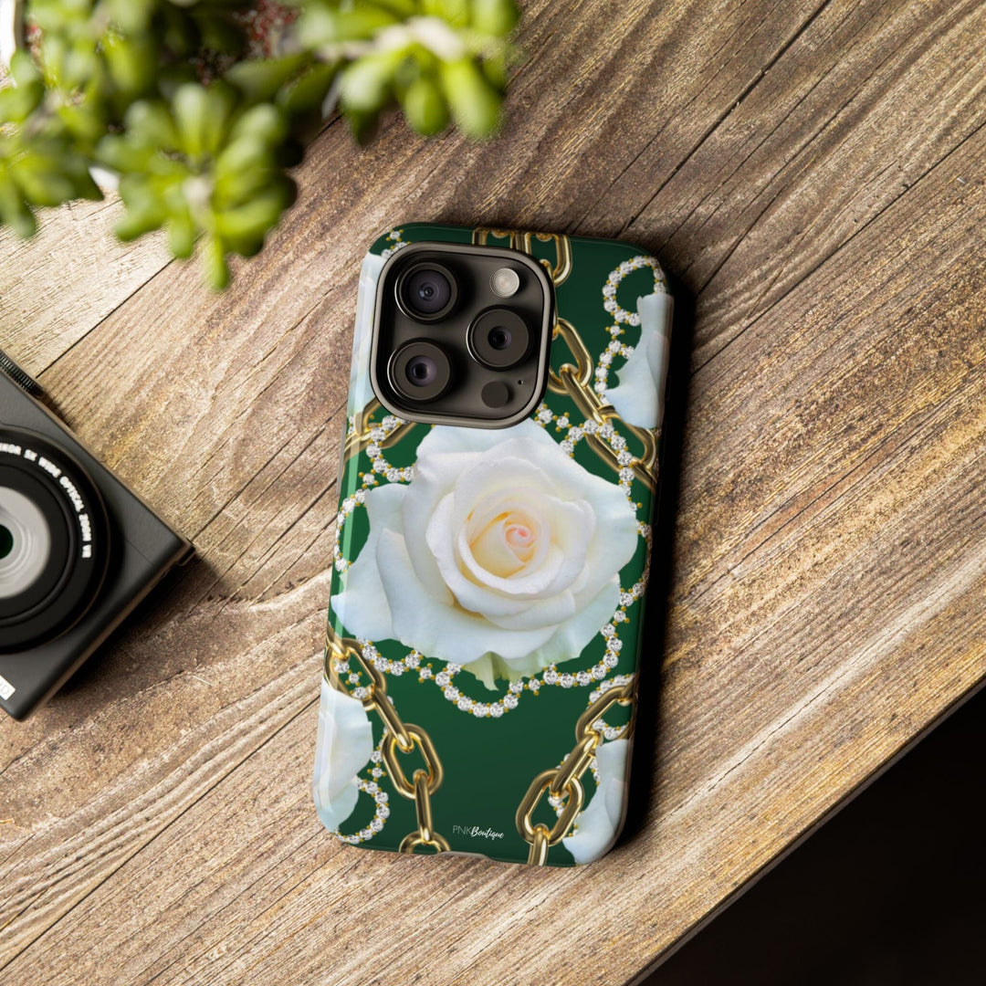 Green and White Links Phone Cases