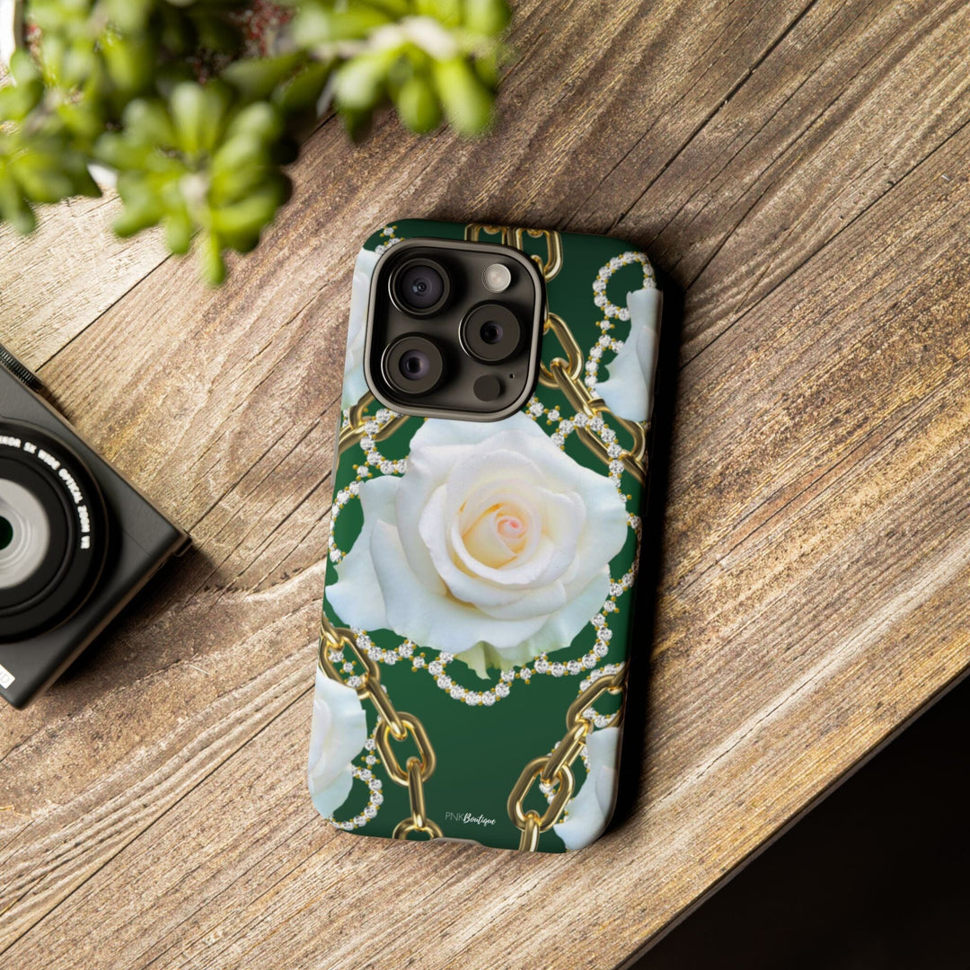 Green and White Links Phone Cases