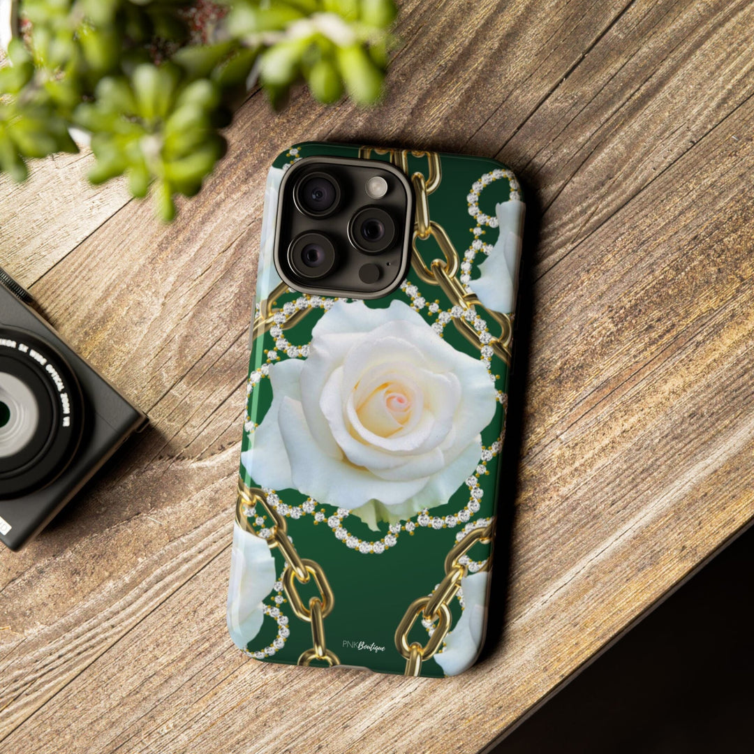 Green and White Links Phone Cases