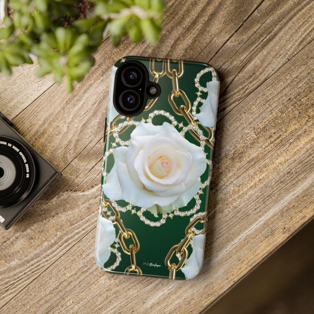 Green and White Links Phone Cases