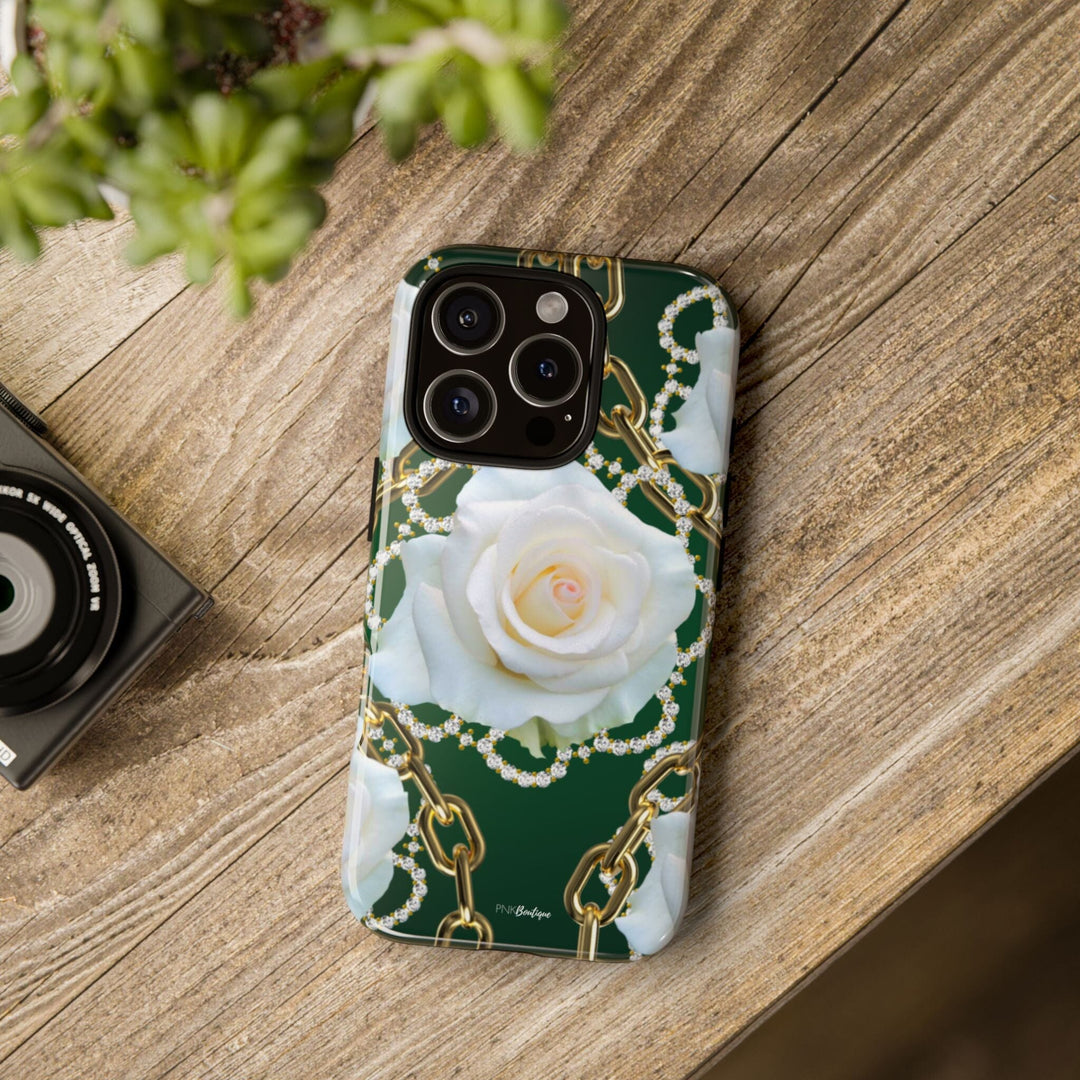 Green and White Links Phone Cases