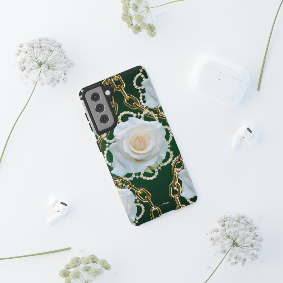 Green and White Links Phone Cases