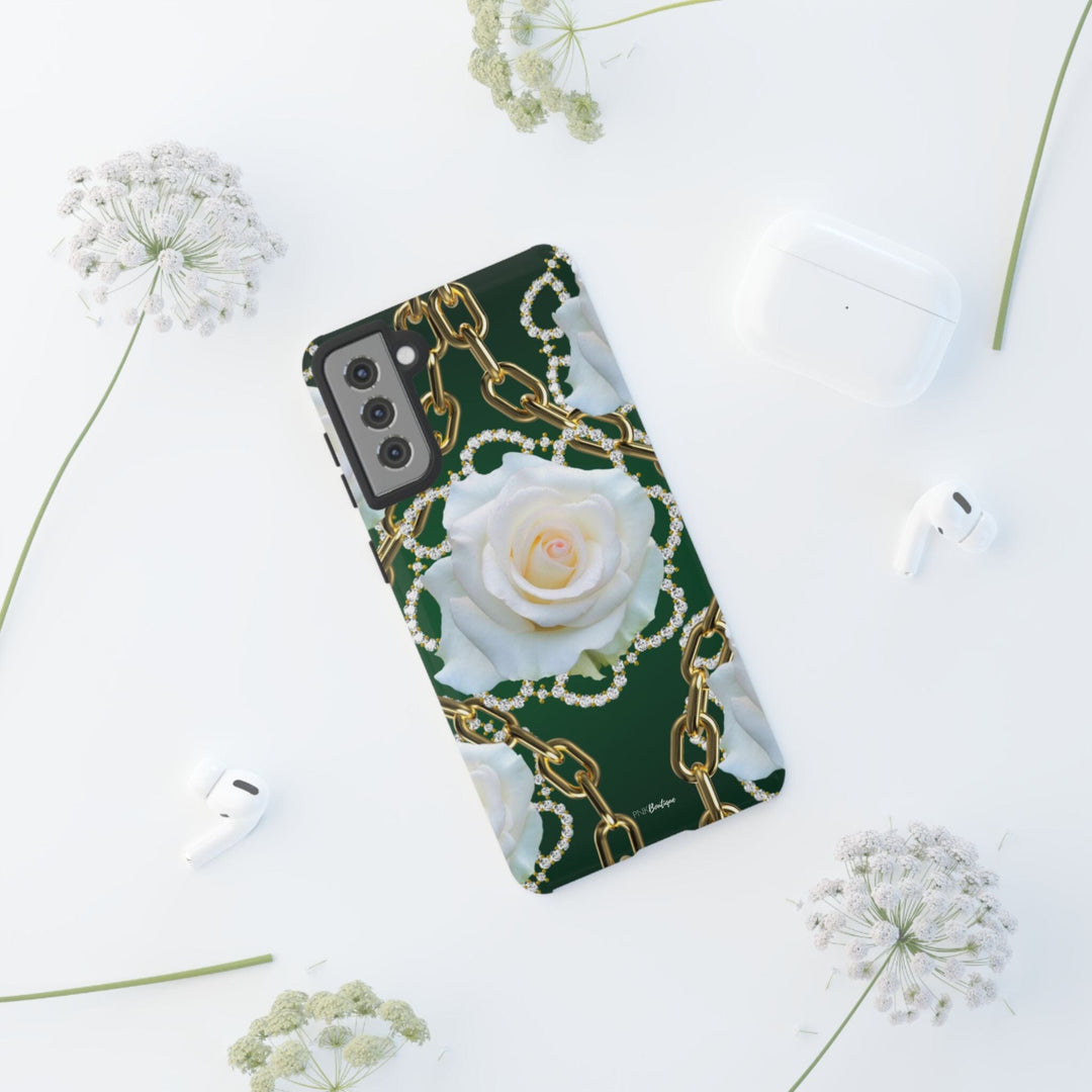 Green and White Links Phone Cases