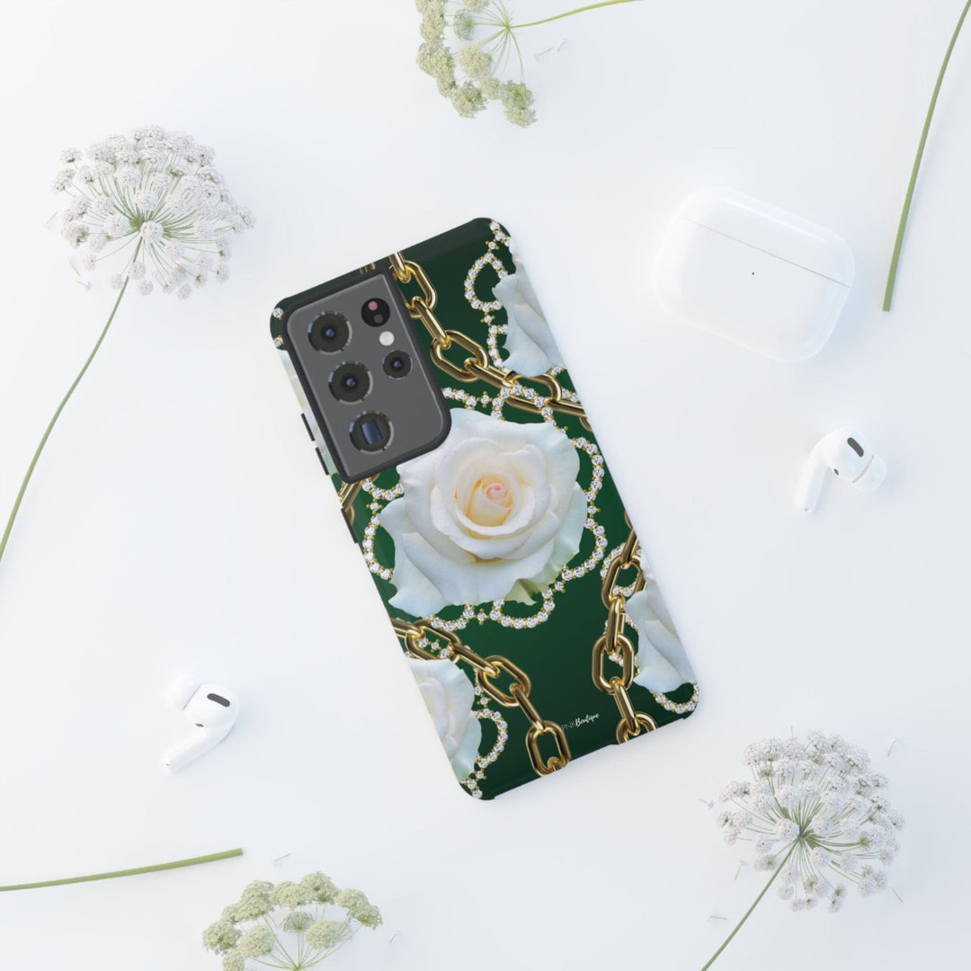 Green and White Links Phone Cases