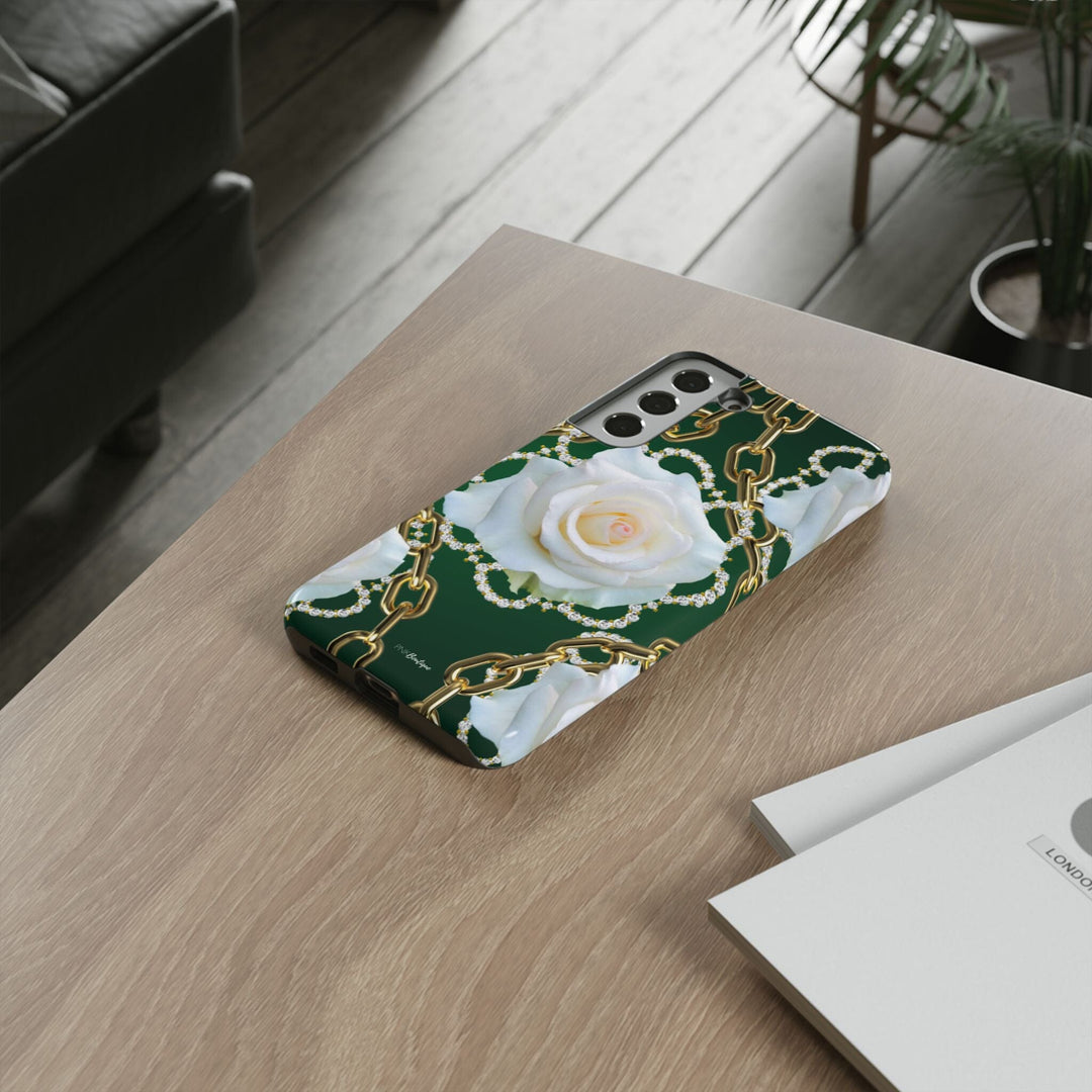 Green and White Links Phone Cases