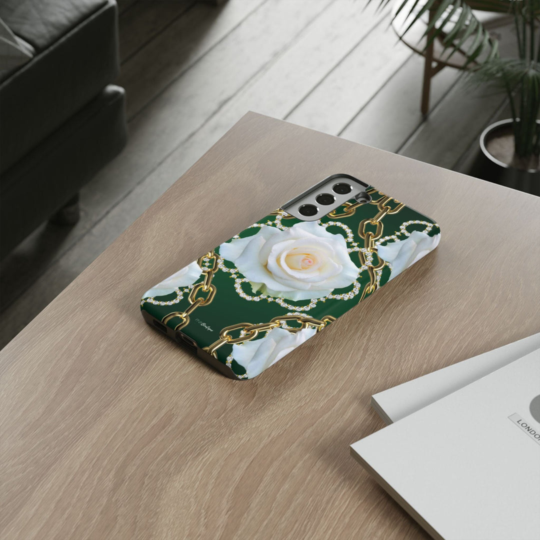 Green and White Links Phone Cases