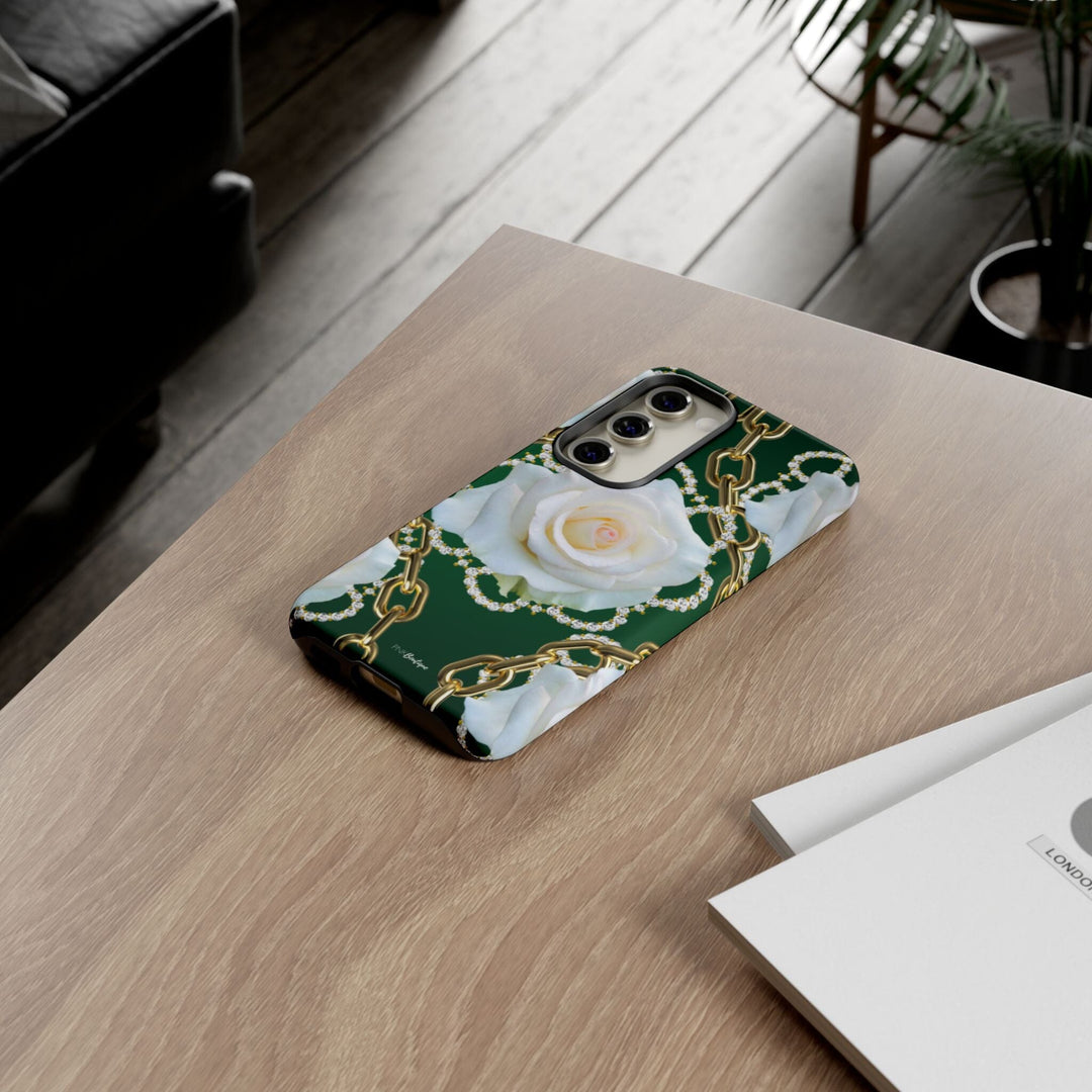 Green and White Links Phone Cases