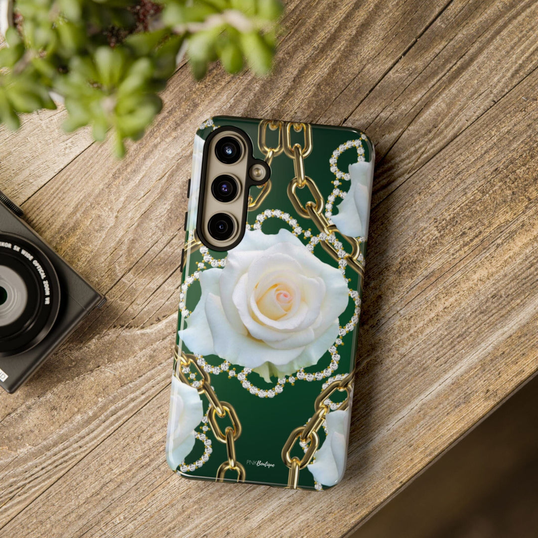 Green and White Links Phone Cases