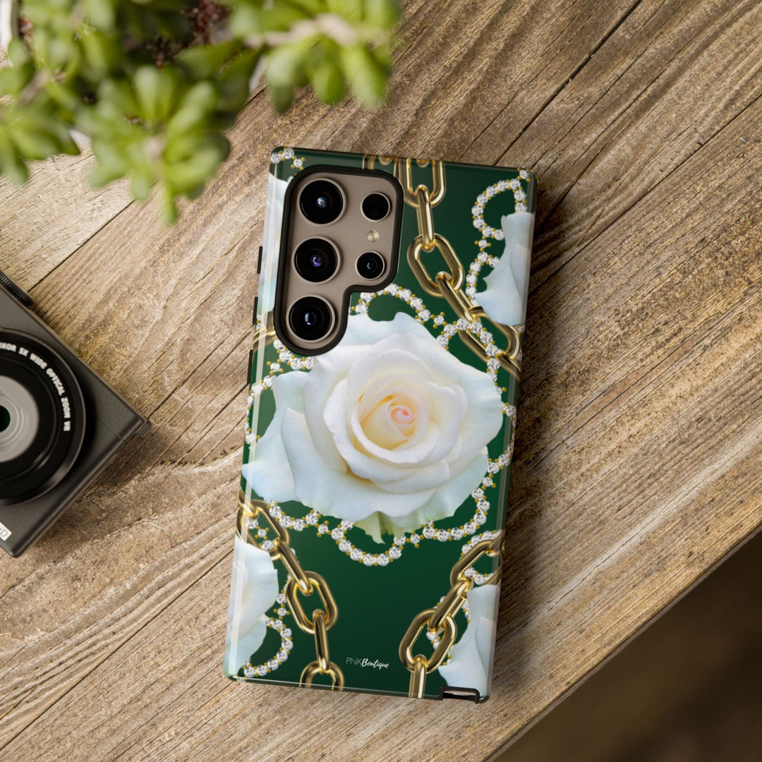 Green and White Links Phone Cases