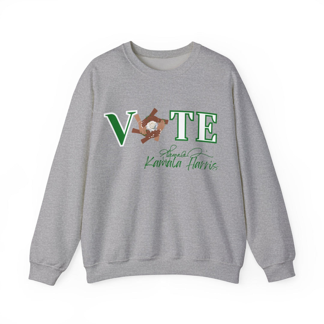 Green and White Links Vote Kamala Crewneck Sweatshirt