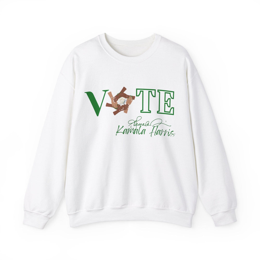 Green and White Links Vote Kamala Crewneck Sweatshirt