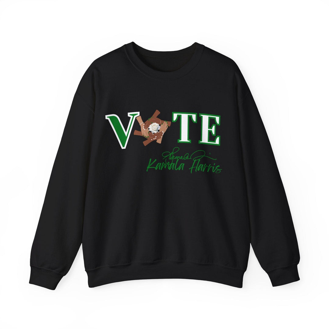 Green and White Links Vote Kamala Crewneck Sweatshirt