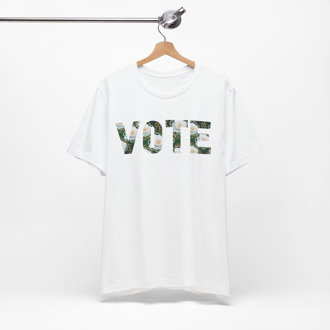 Green and White Links Vote T shirt