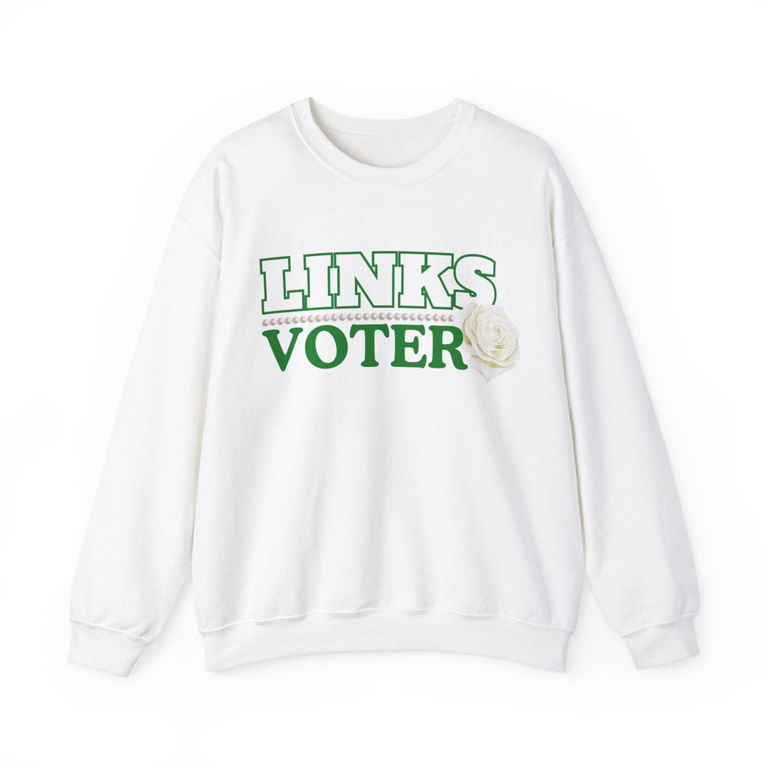 Green and White Links Voter Crewneck Sweatshirt