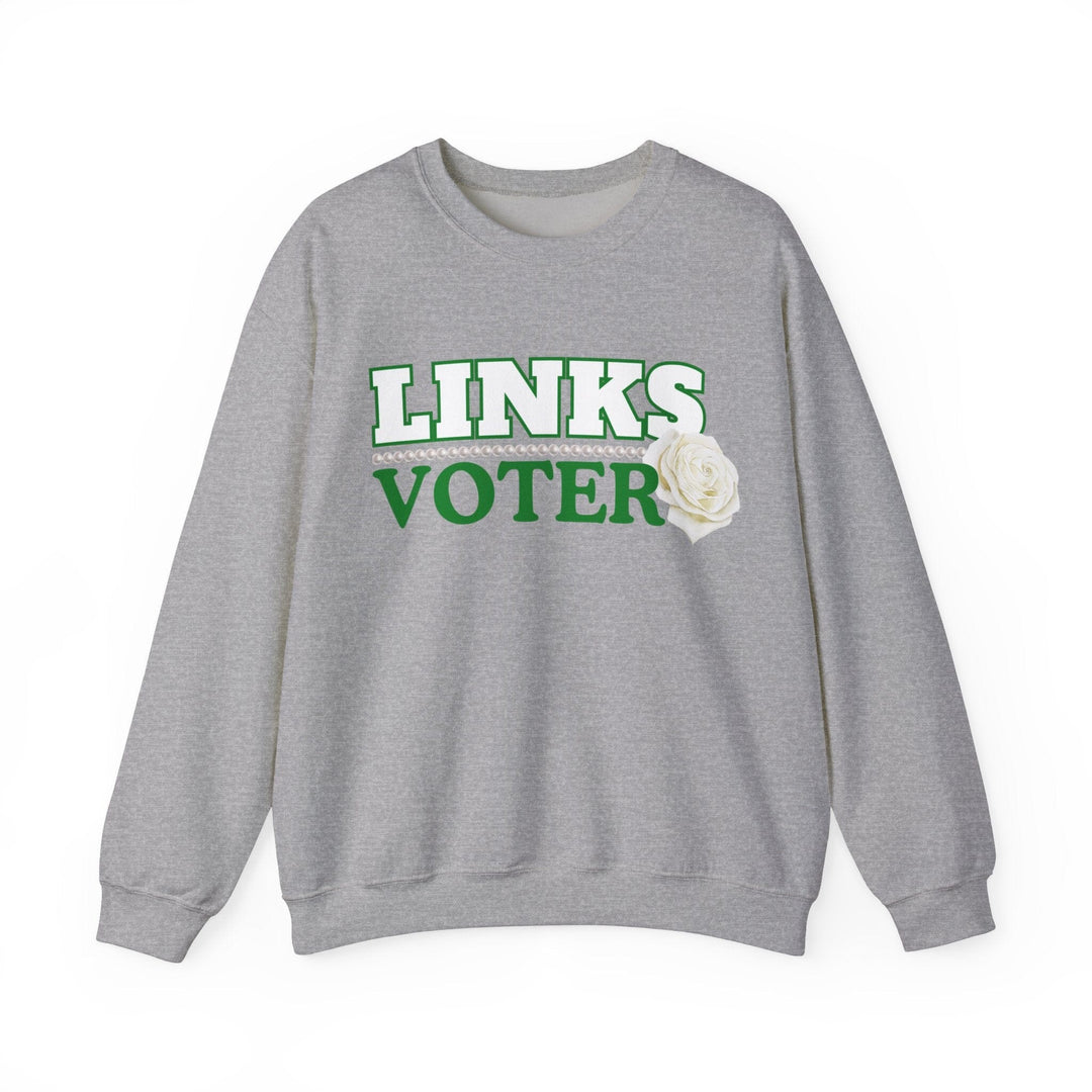 Green and White Links Voter Crewneck Sweatshirt