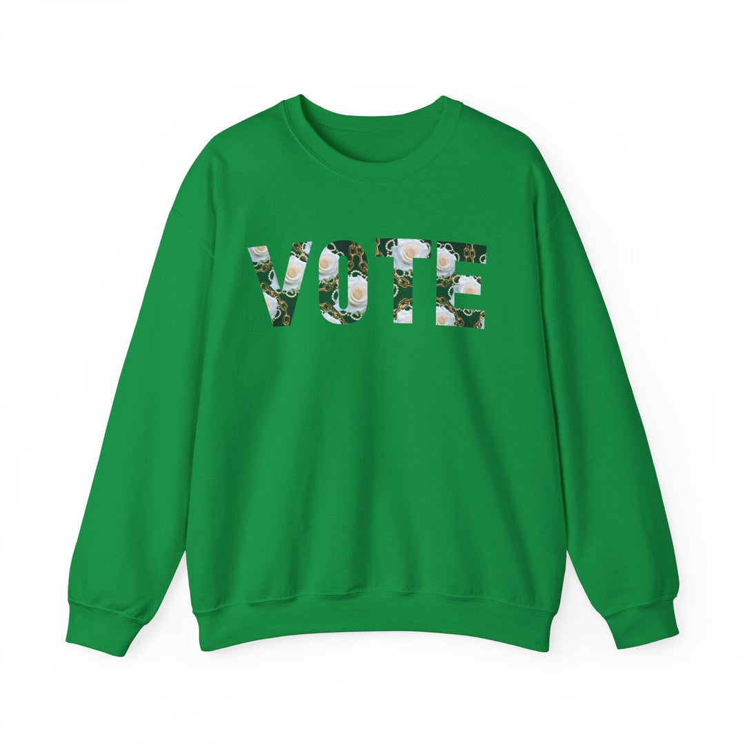 Green and White The Links Vote Crewneck Sweatshirt