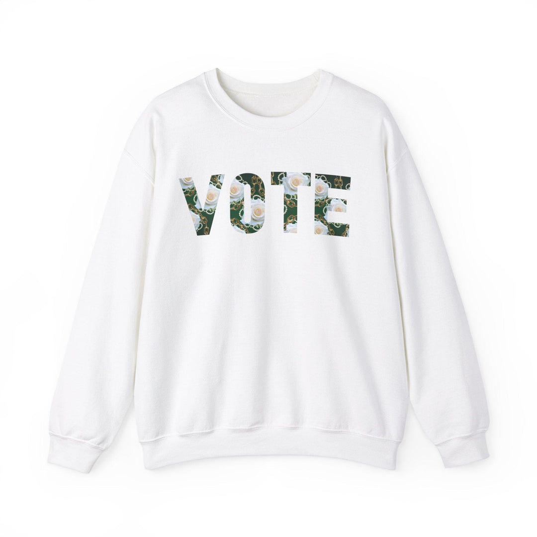 Green and White The Links Vote Crewneck Sweatshirt