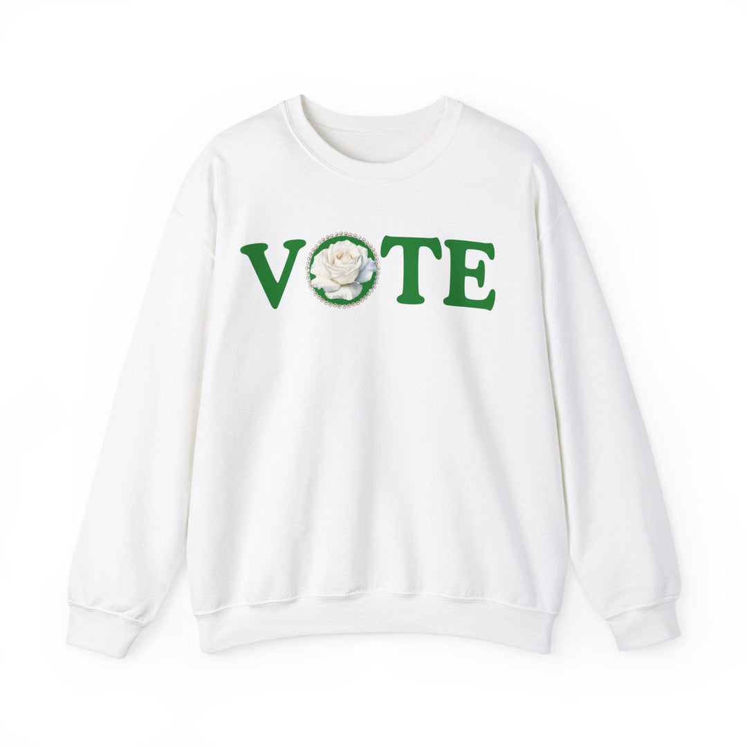 Green and White The Links Vote Crewneck Sweatshirt