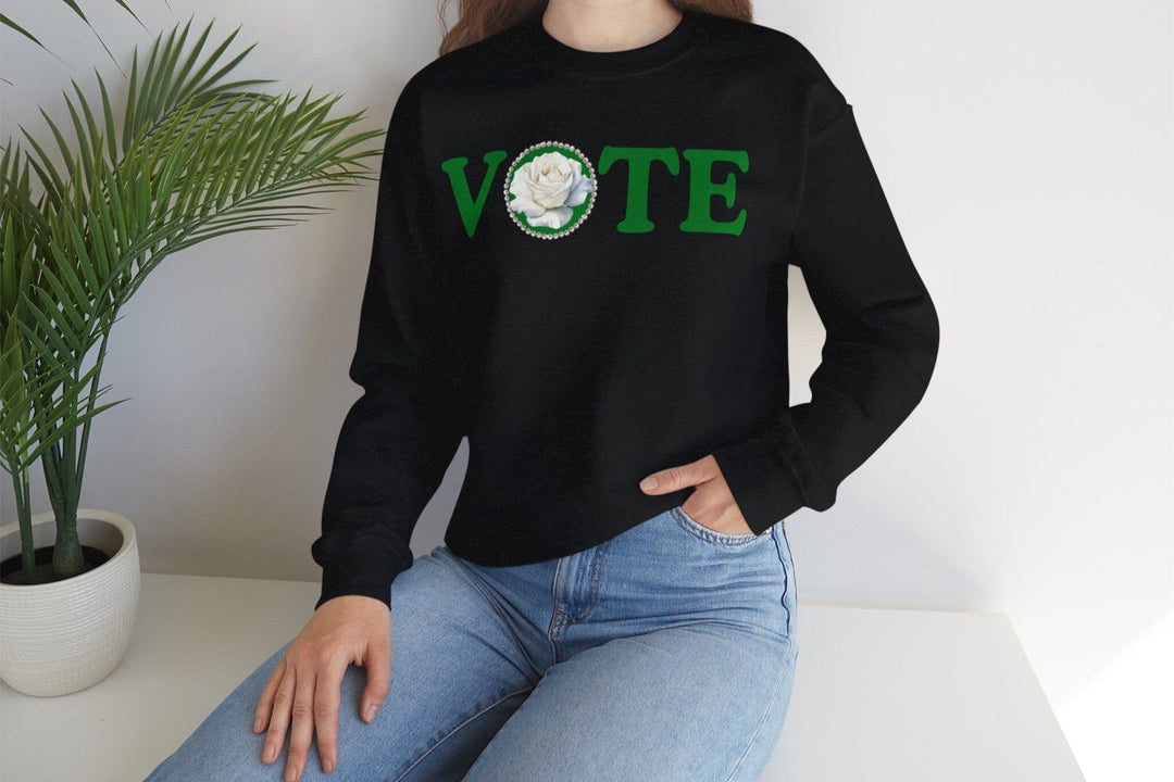 Green and White The Links Vote Crewneck Sweatshirt