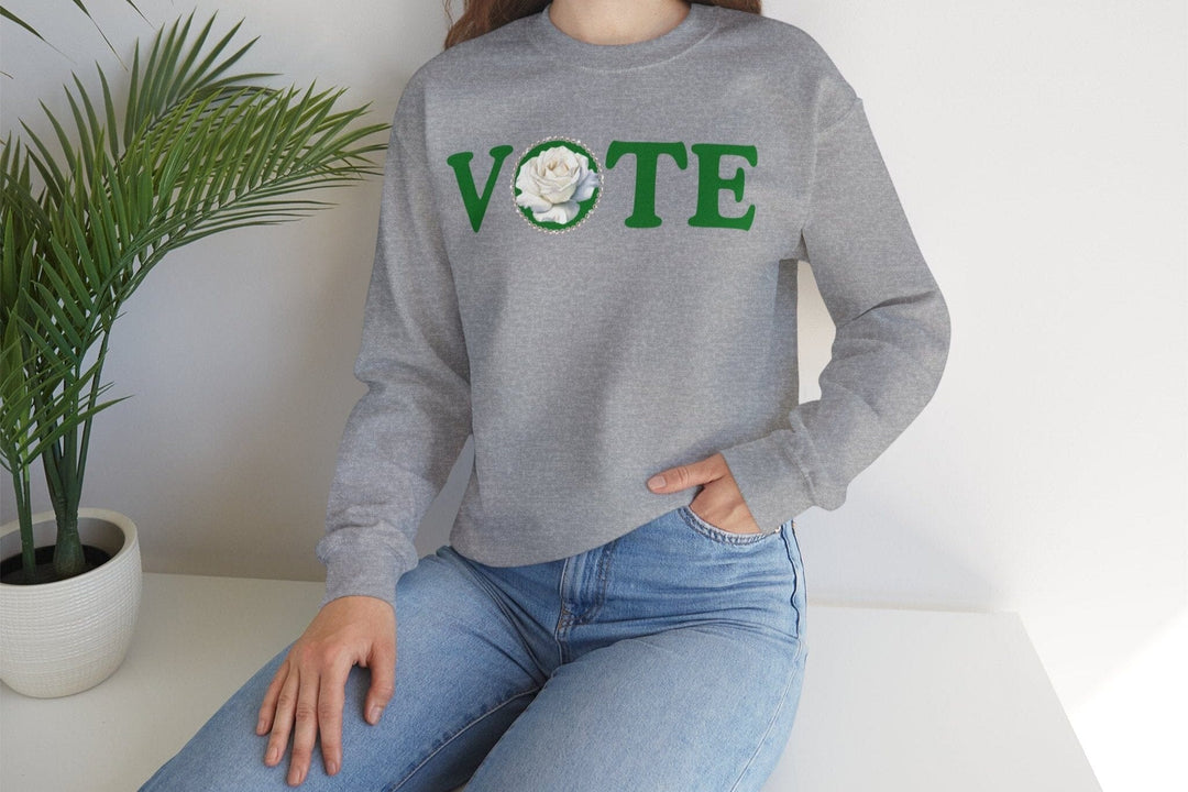 Green and White The Links Vote Crewneck Sweatshirt