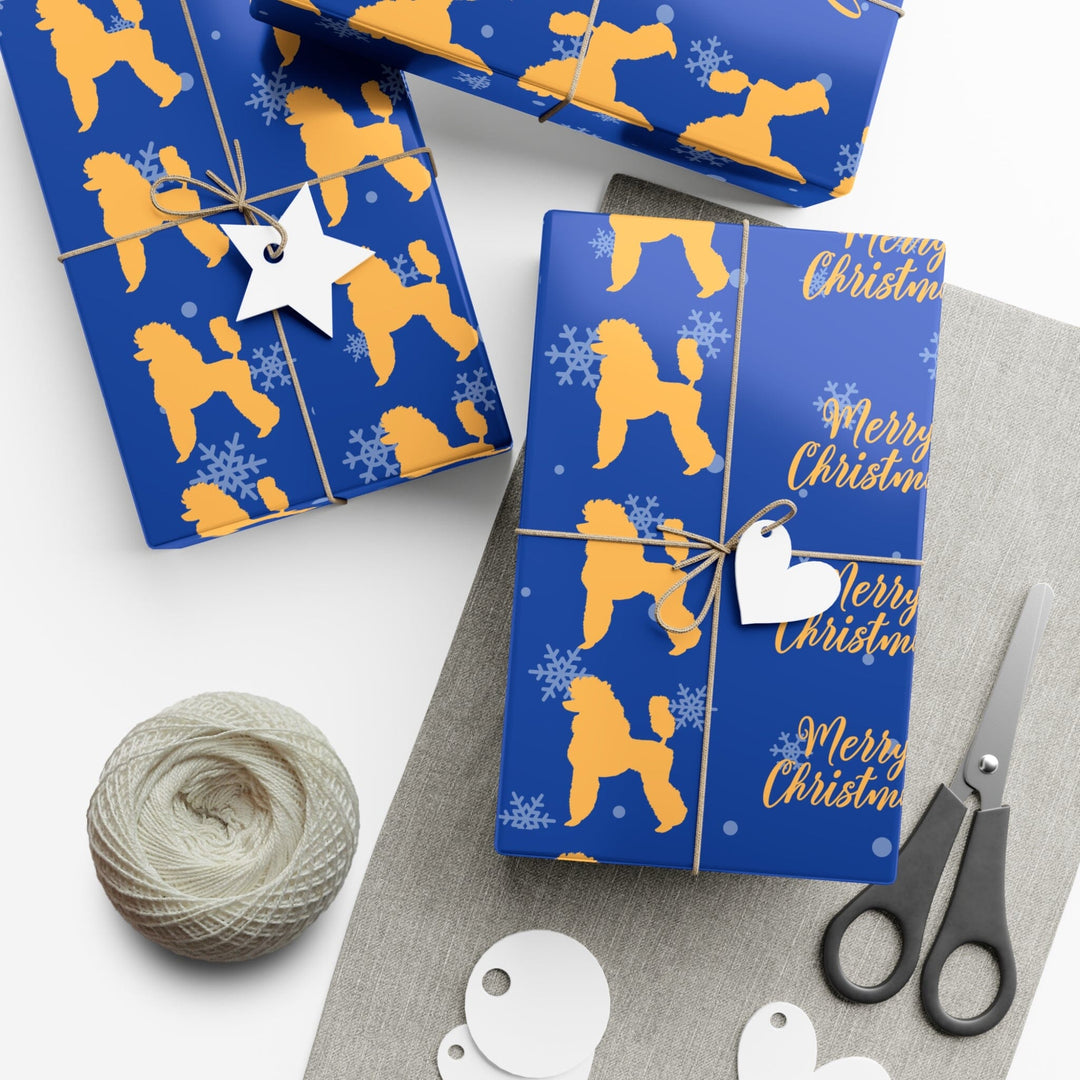 Holiday Blue and Gold Christmas Wrapping Paper