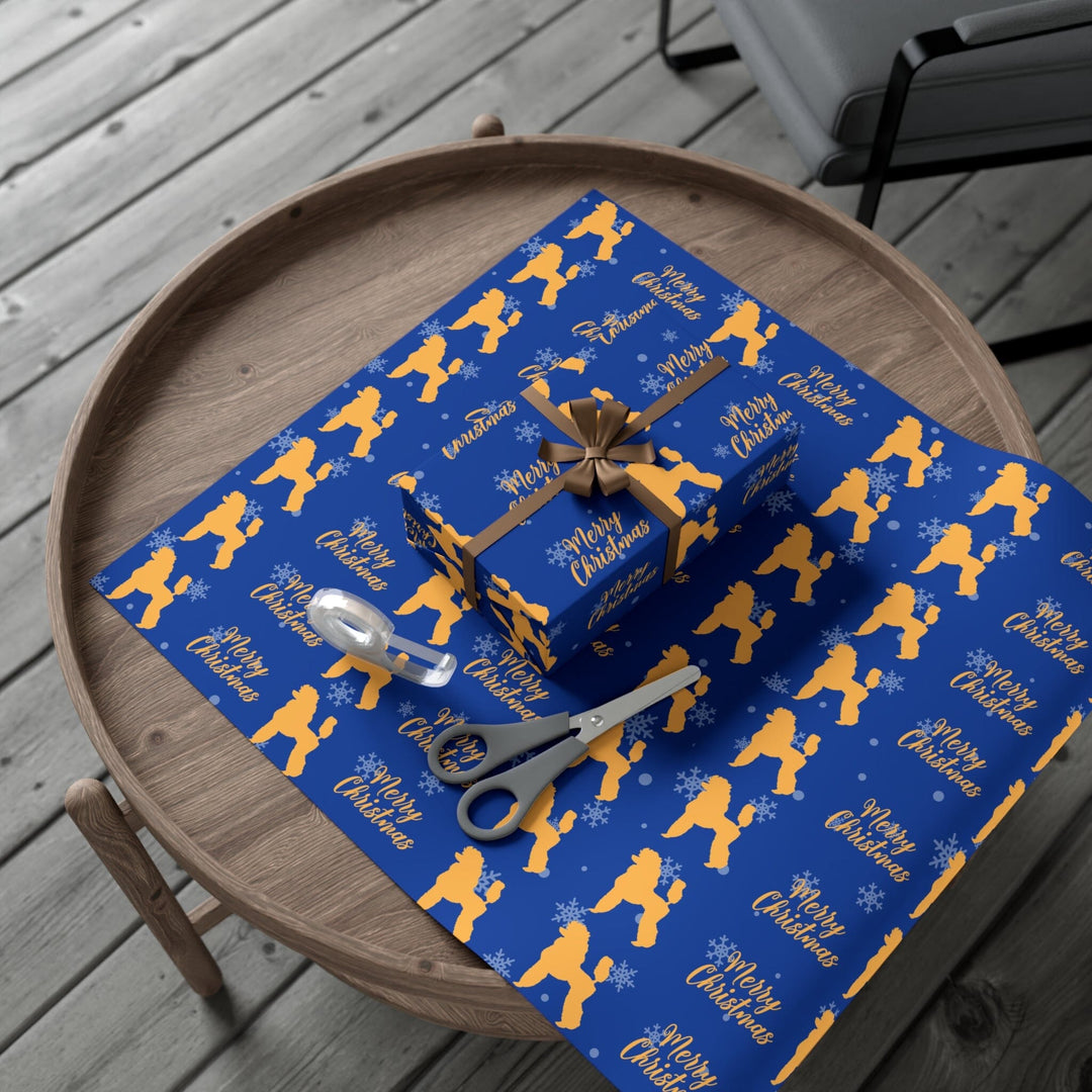 Holiday Blue and Gold Christmas Wrapping Paper