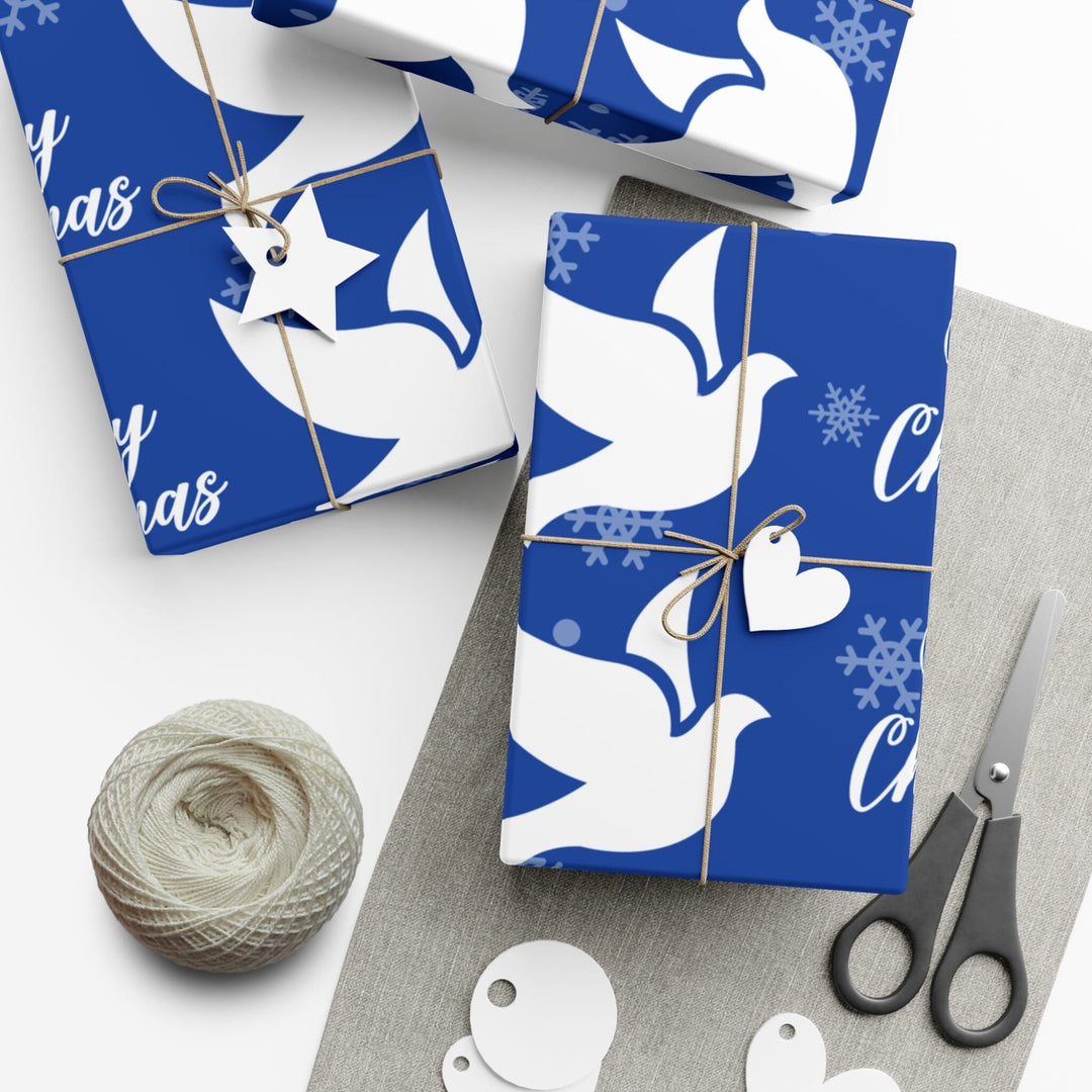 Holiday Blue and White Christmas Wrapping Paper