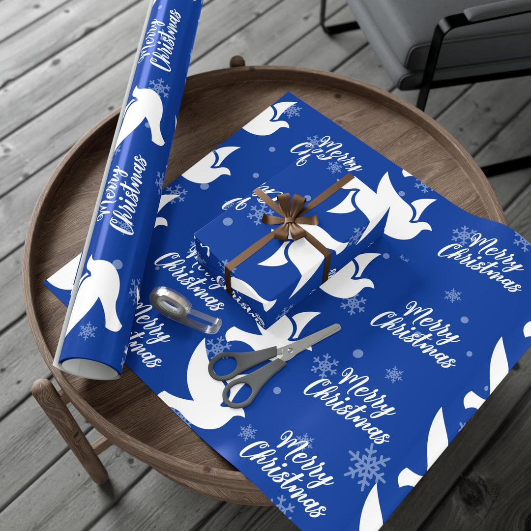 Holiday Blue and White Christmas Wrapping Paper