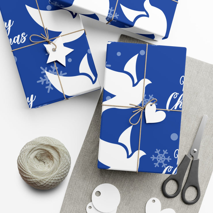 Holiday Blue and White Christmas Wrapping Paper