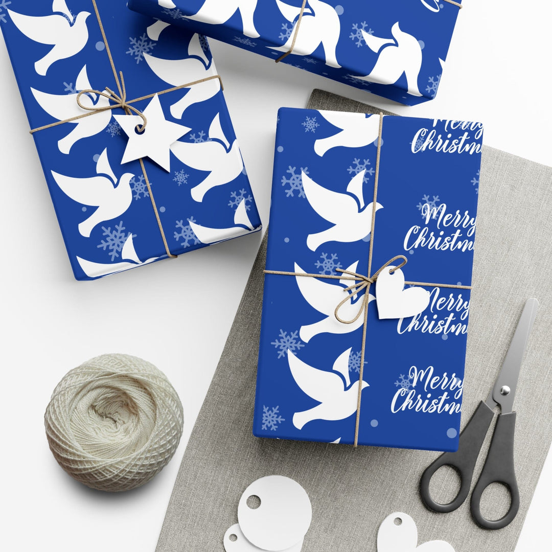 Holiday Blue and White Christmas Wrapping Paper