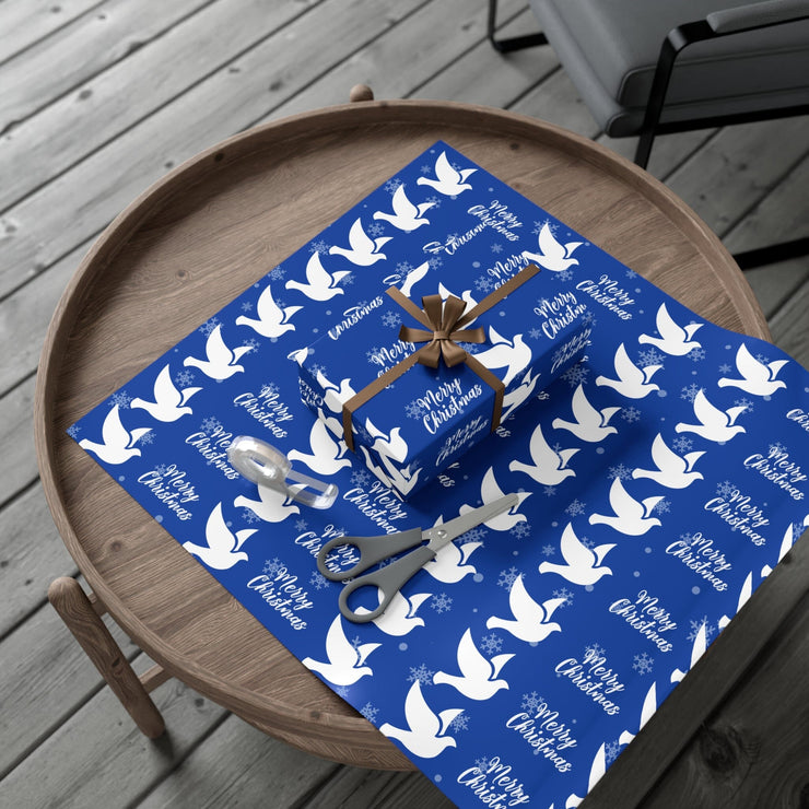 Holiday Blue and White Christmas Wrapping Paper
