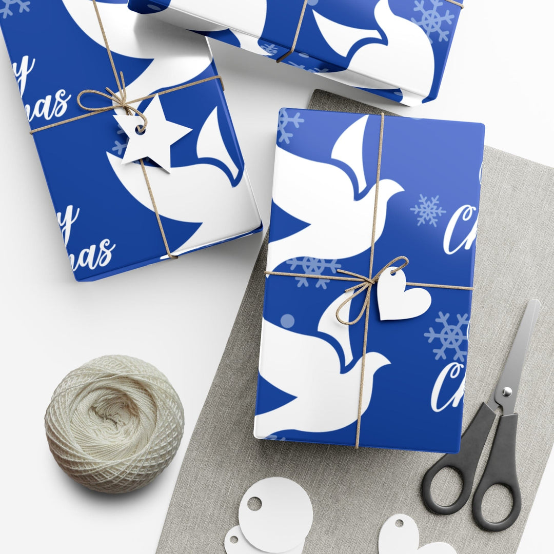 Holiday Blue and White Christmas Wrapping Paper