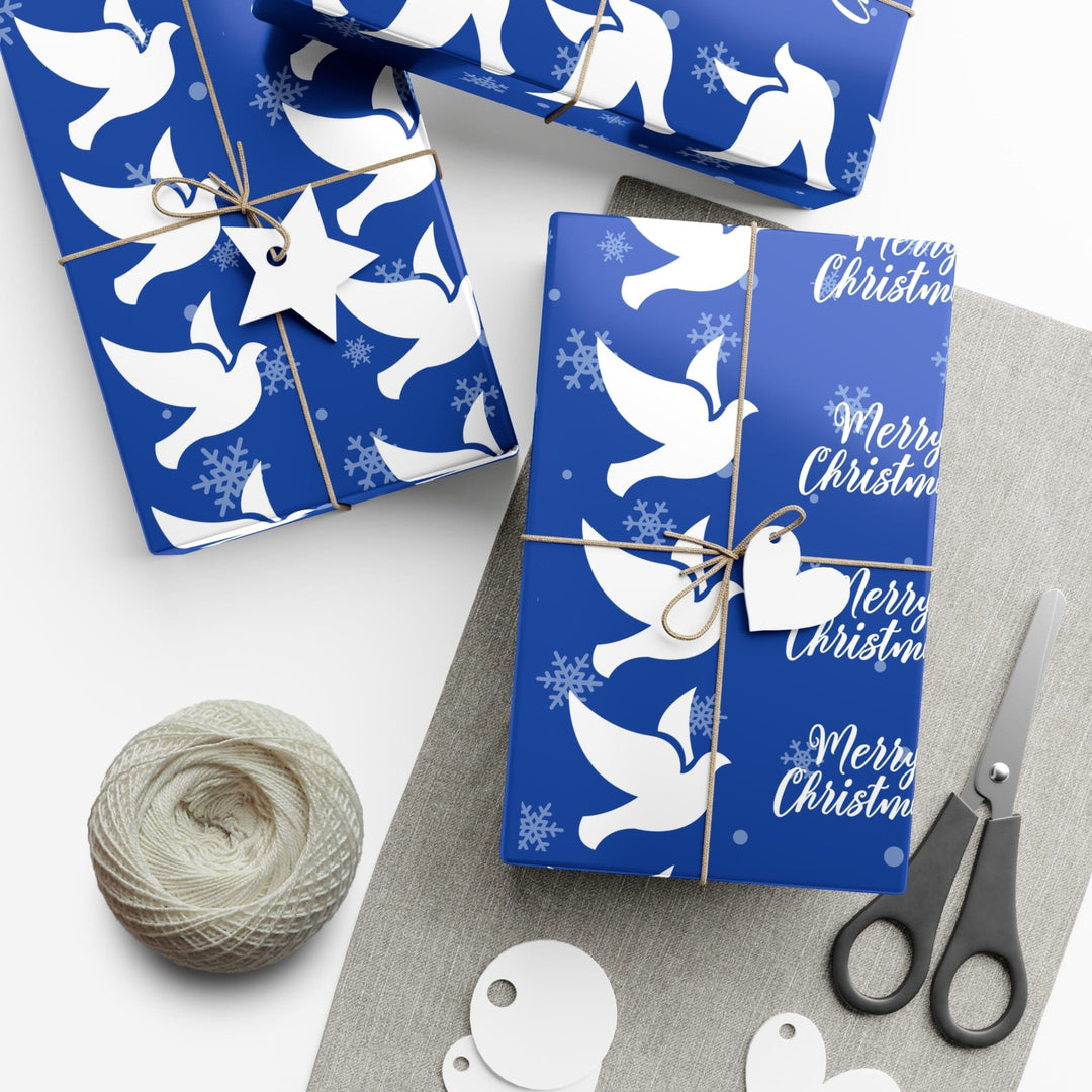 Holiday Blue and White Christmas Wrapping Paper