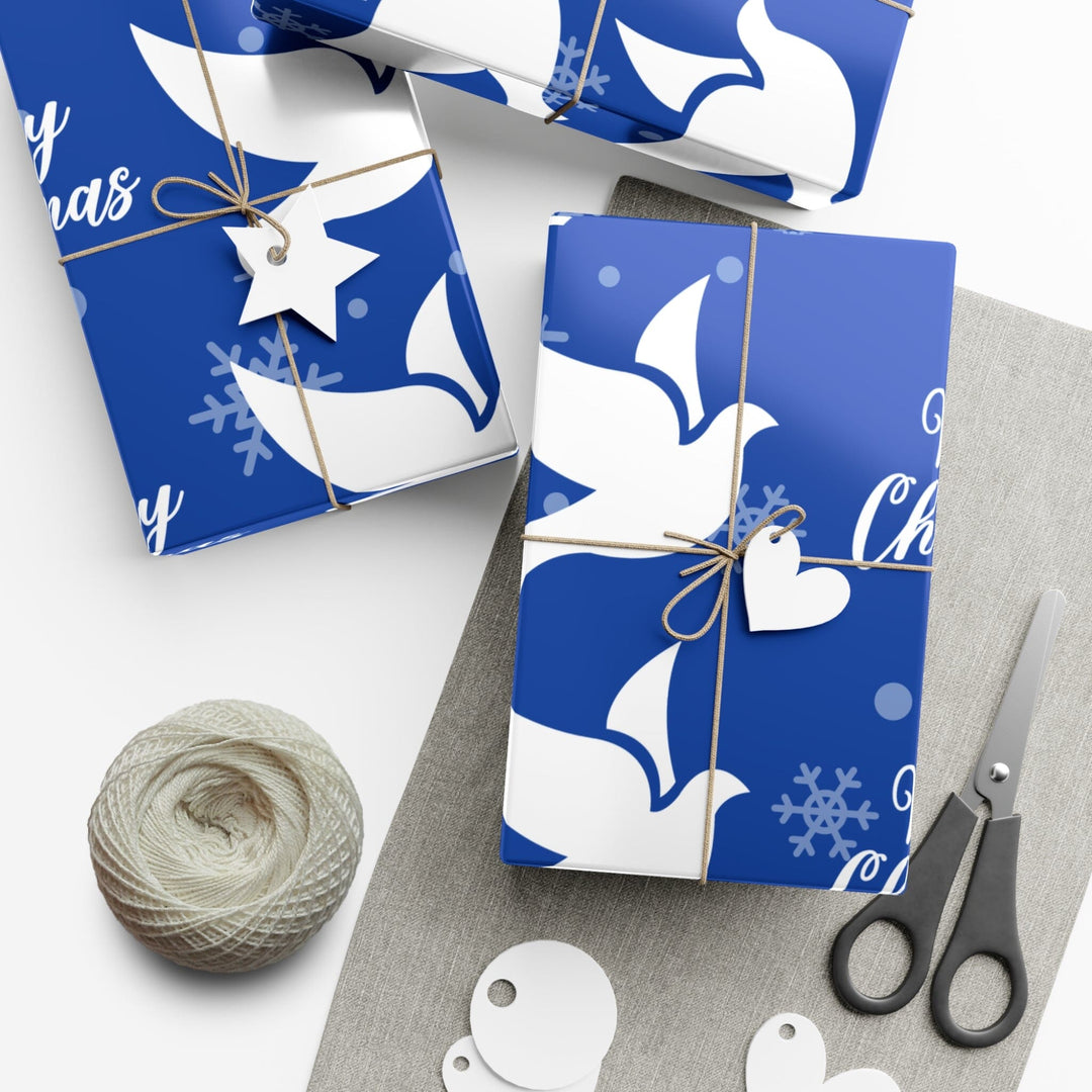 Holiday Blue and White Christmas Wrapping Paper