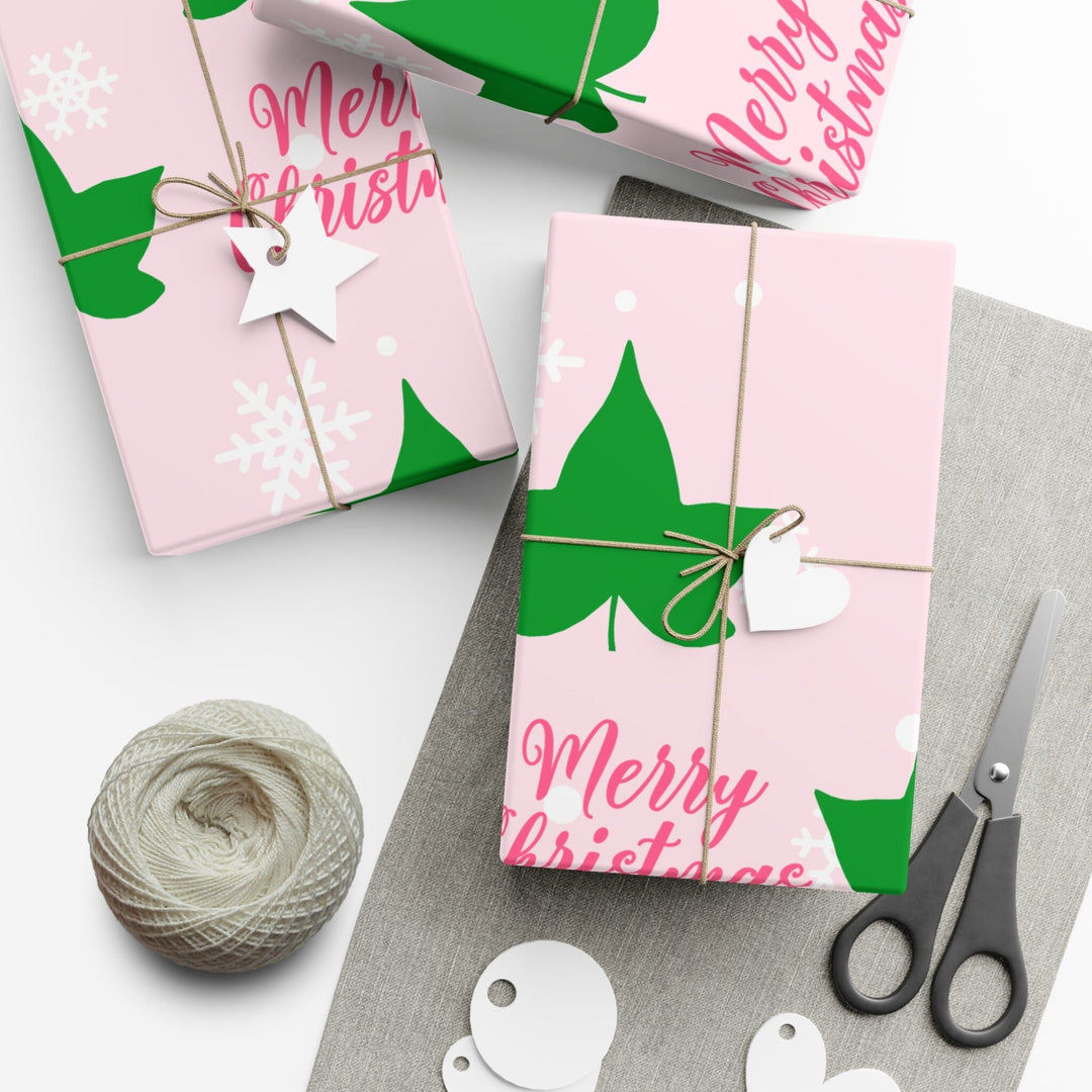 Holiday Pink and Green Christmas Wrapping Paper