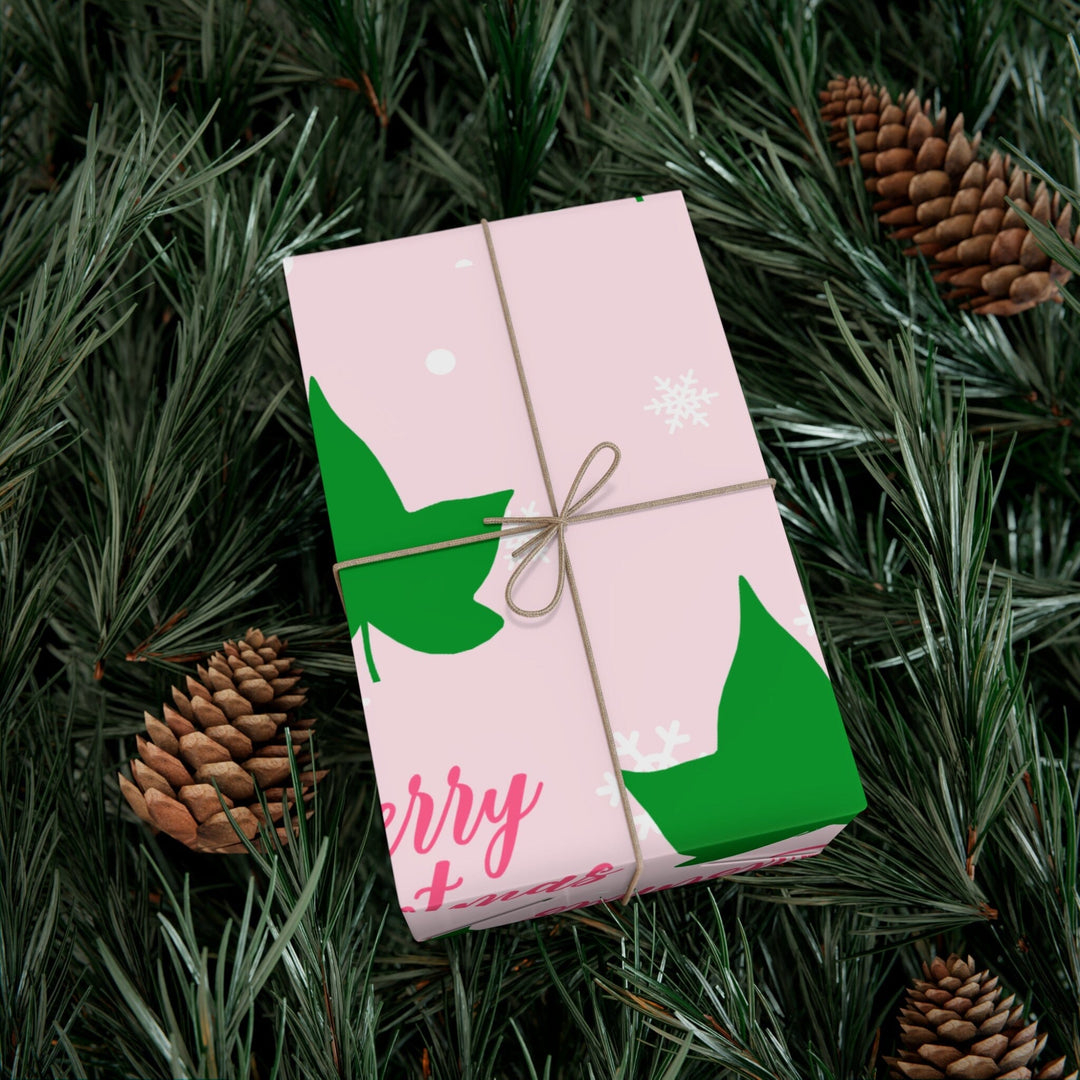 Holiday Pink and Green Christmas Wrapping Paper