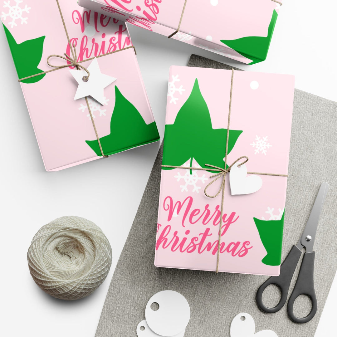 Holiday Pink and Green Christmas Wrapping Paper