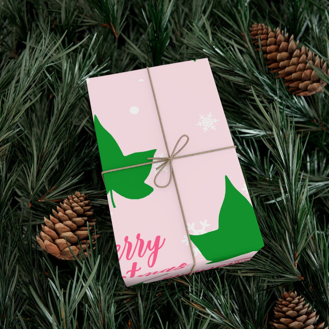 Holiday Pink and Green Christmas Wrapping Paper