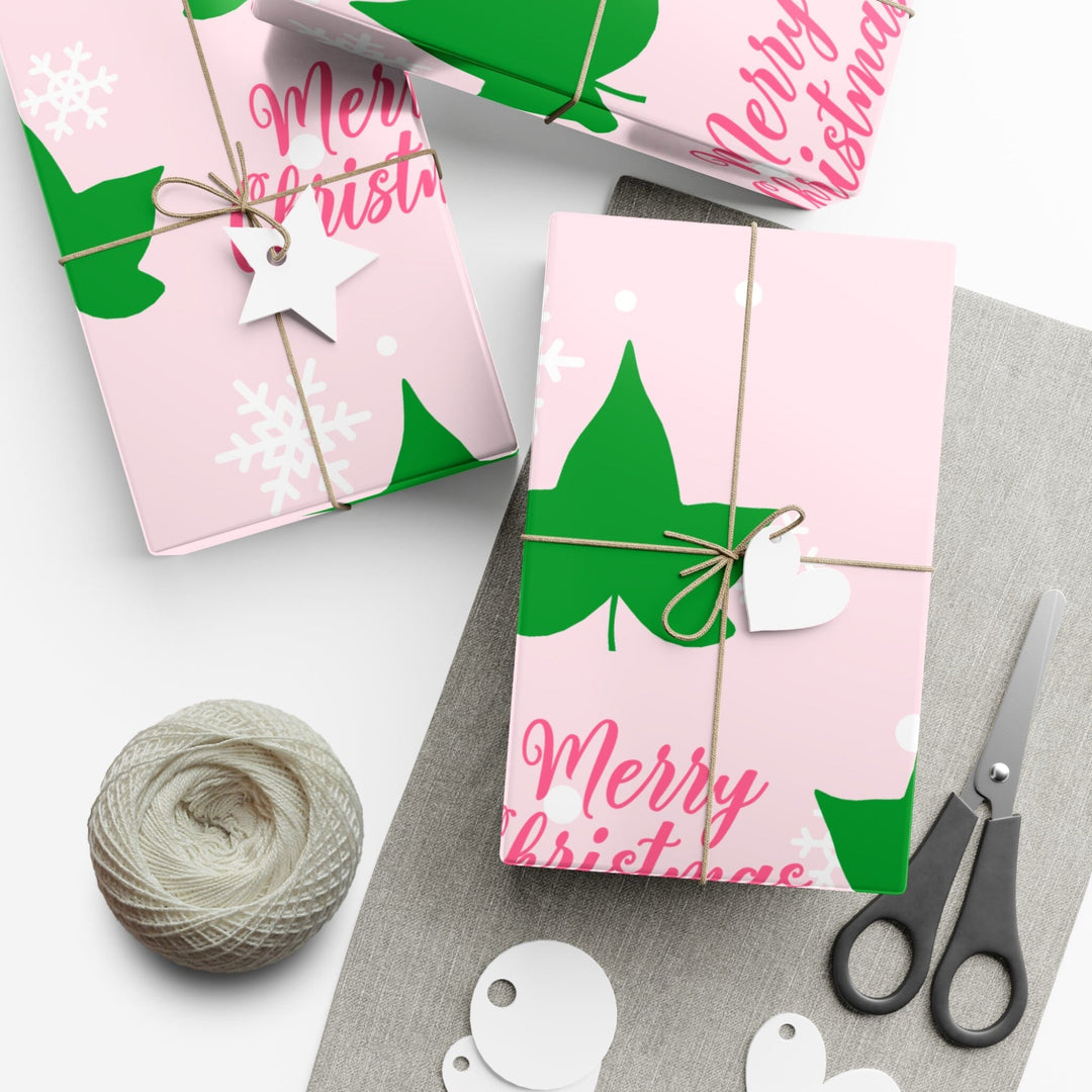 Holiday Pink and Green Christmas Wrapping Paper