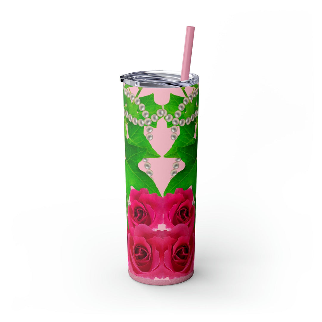 Ivy and Pearls Personalized Skinny Tumbler with Straw, 20oz