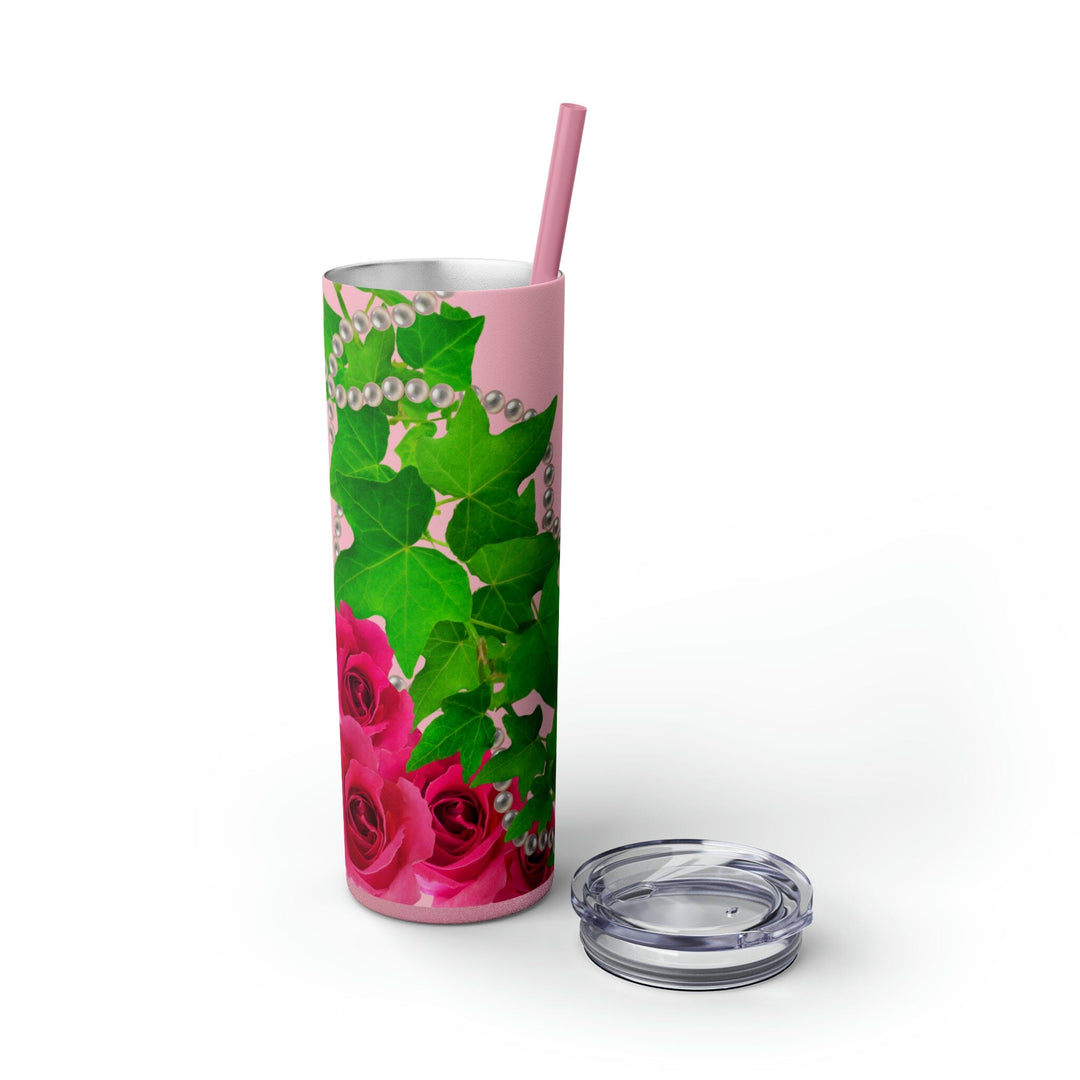 Ivy and Pearls Personalized Skinny Tumbler with Straw, 20oz