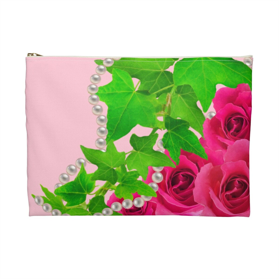 Ivy and Pearls Pink and Green  Accessory Pouch