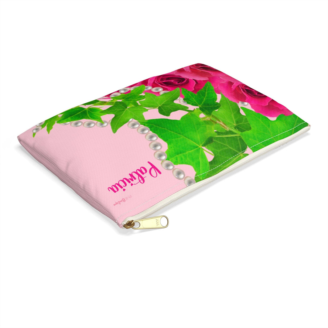 Ivy and Pearls Pink and Green  Accessory Pouch