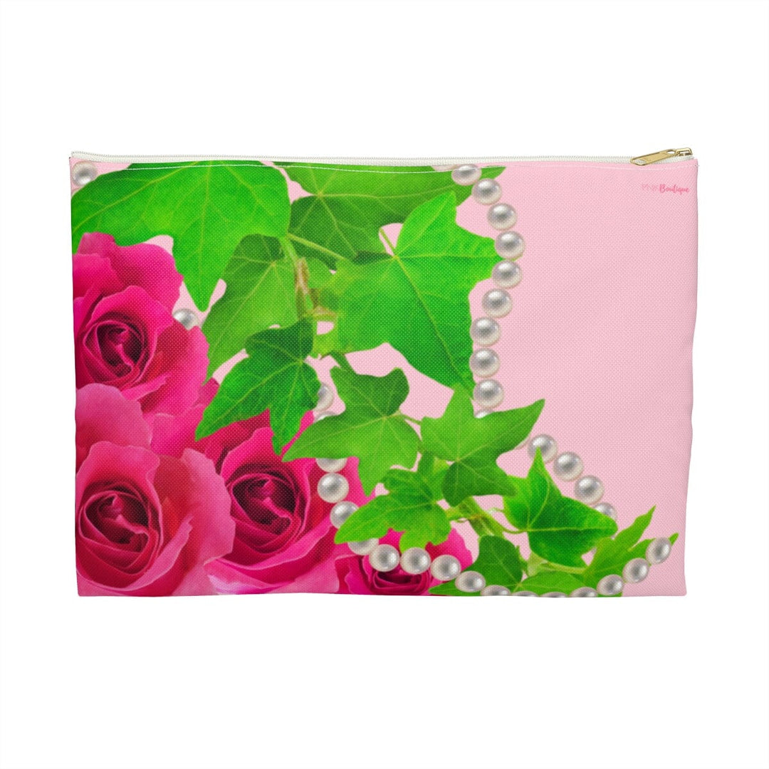 Ivy and Pearls Pink and Green  Accessory Pouch