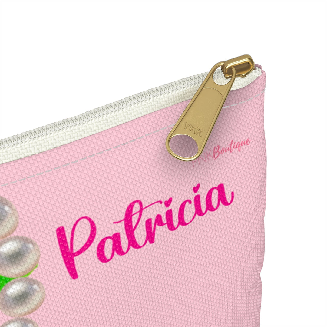 Ivy and Pearls Pink and Green  Accessory Pouch