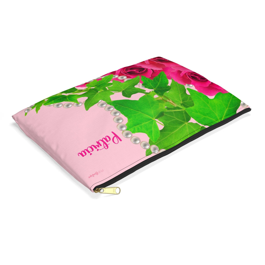 Ivy and Pearls Pink and Green  Accessory Pouch